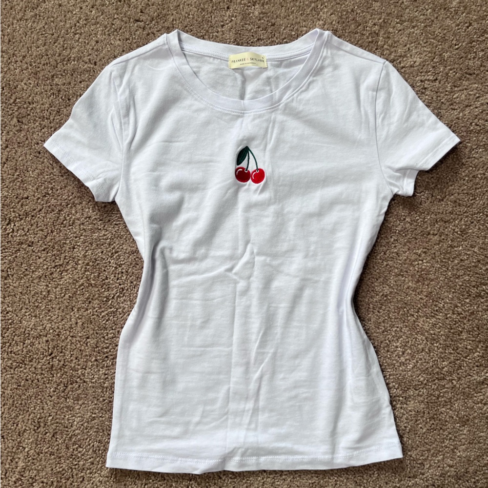 Frankee and Skylar Tee with Cherry Detail